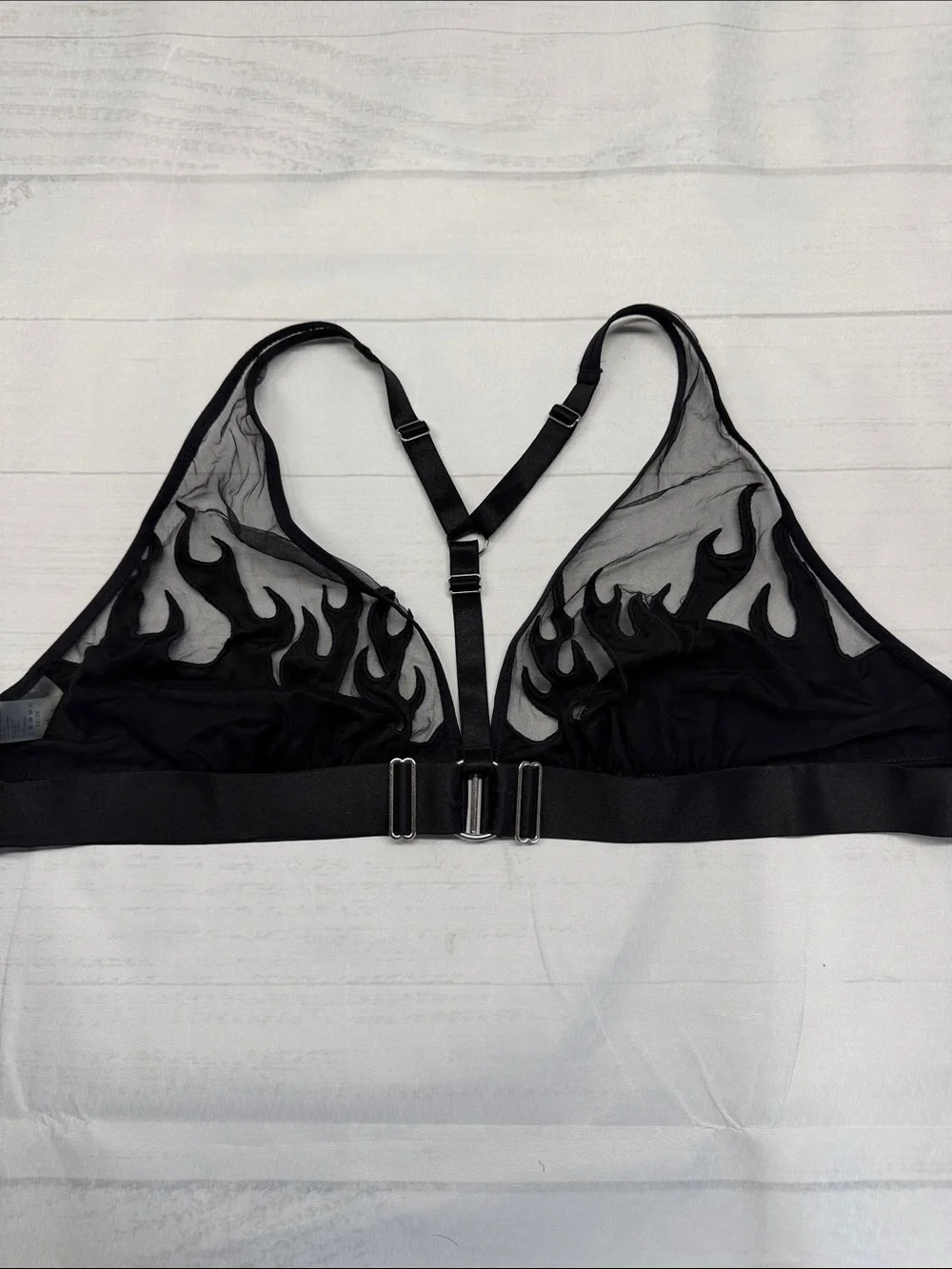 Thistle and Spire Black Smokin Mirrors Flame Appliqué Bralette Size 2X/3X